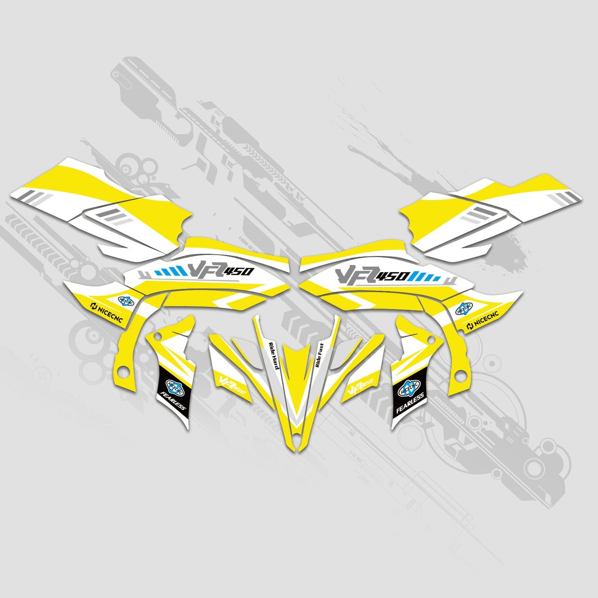 ATV Full Graphics Decals Stickers Set For YAMAHA YFZ450R YFZ450X 2009-2013