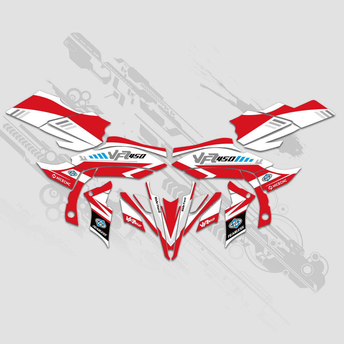 ATV Full Graphics Decals Stickers Kit For YAMAHA YFZ450R YFZ450X 2009-2013