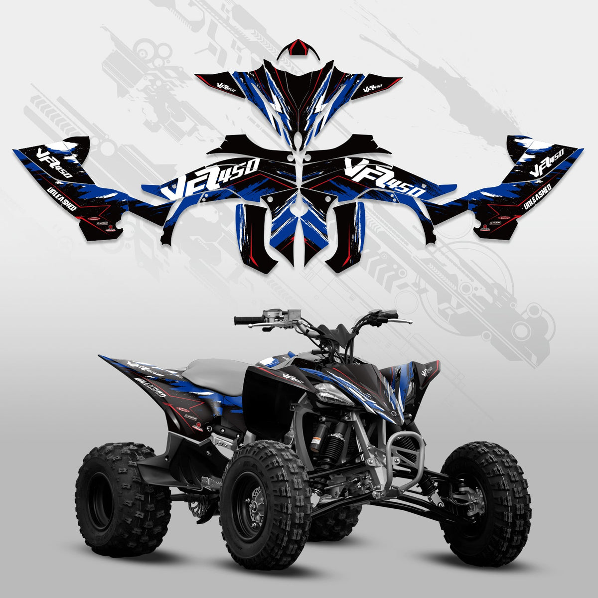 ATV Full Graphics Decals Stickers Kit For YAMAHA YFZ450R 2014-2022