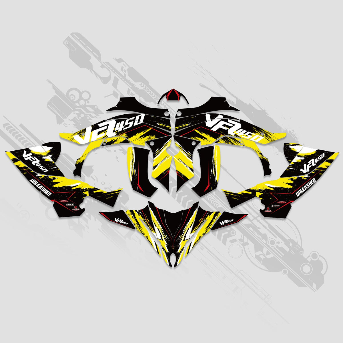 ATV Full Graphics Decals Stickers Kit For YAMAHA YFZ450R 2014-2022