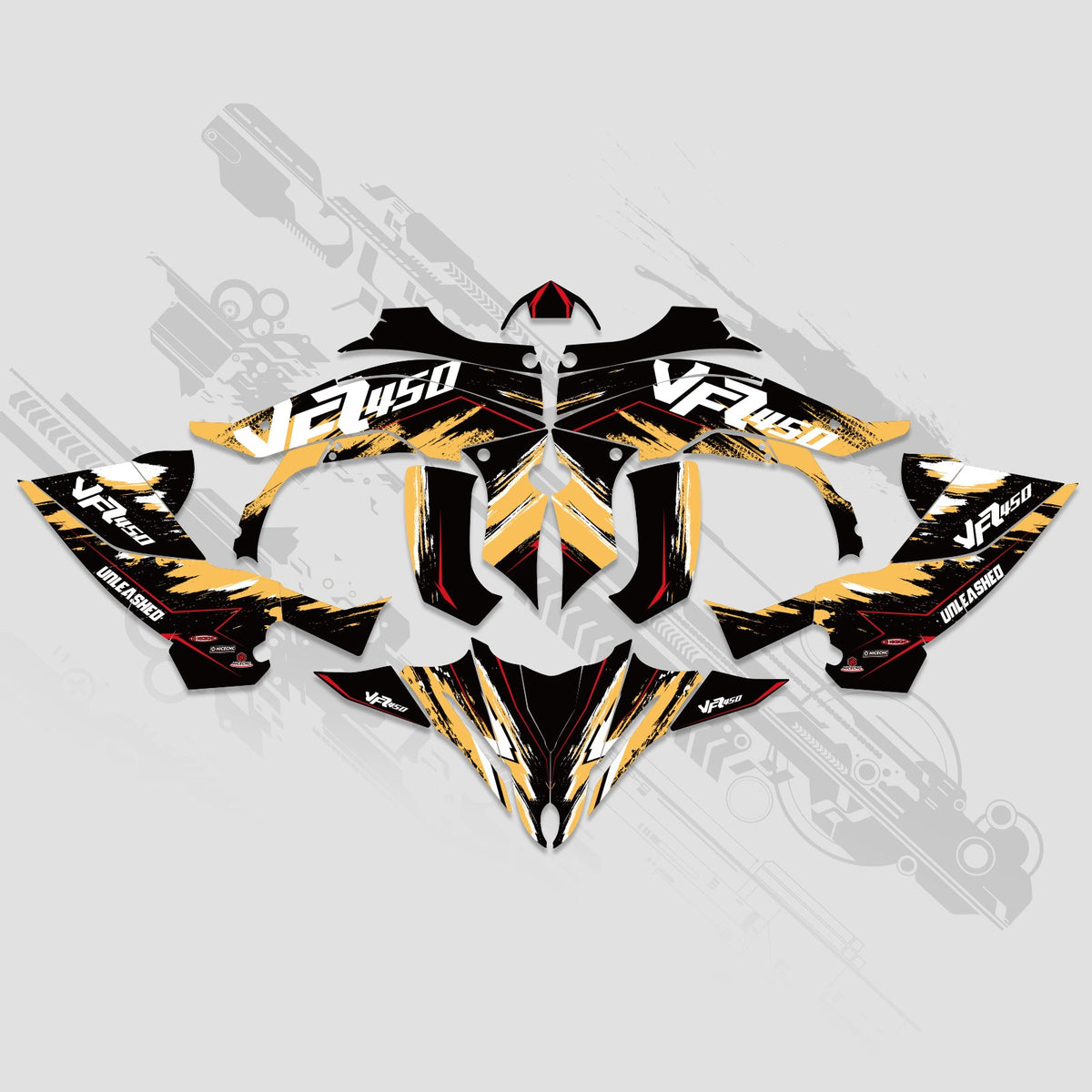 ATV Full Graphics Decals Stickers Kit For YAMAHA YFZ450R 2014-2022