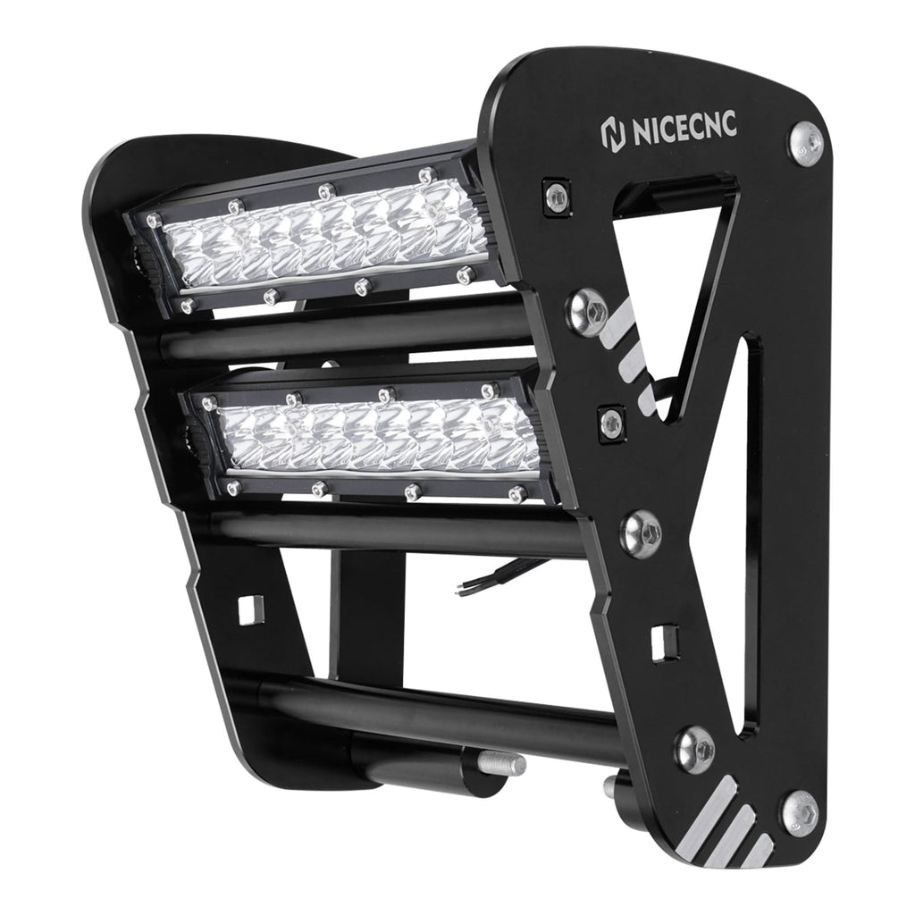 Front Bumper w/LED Dual Lights Bar Kit For Yamaha YFZ450R 2009-2024