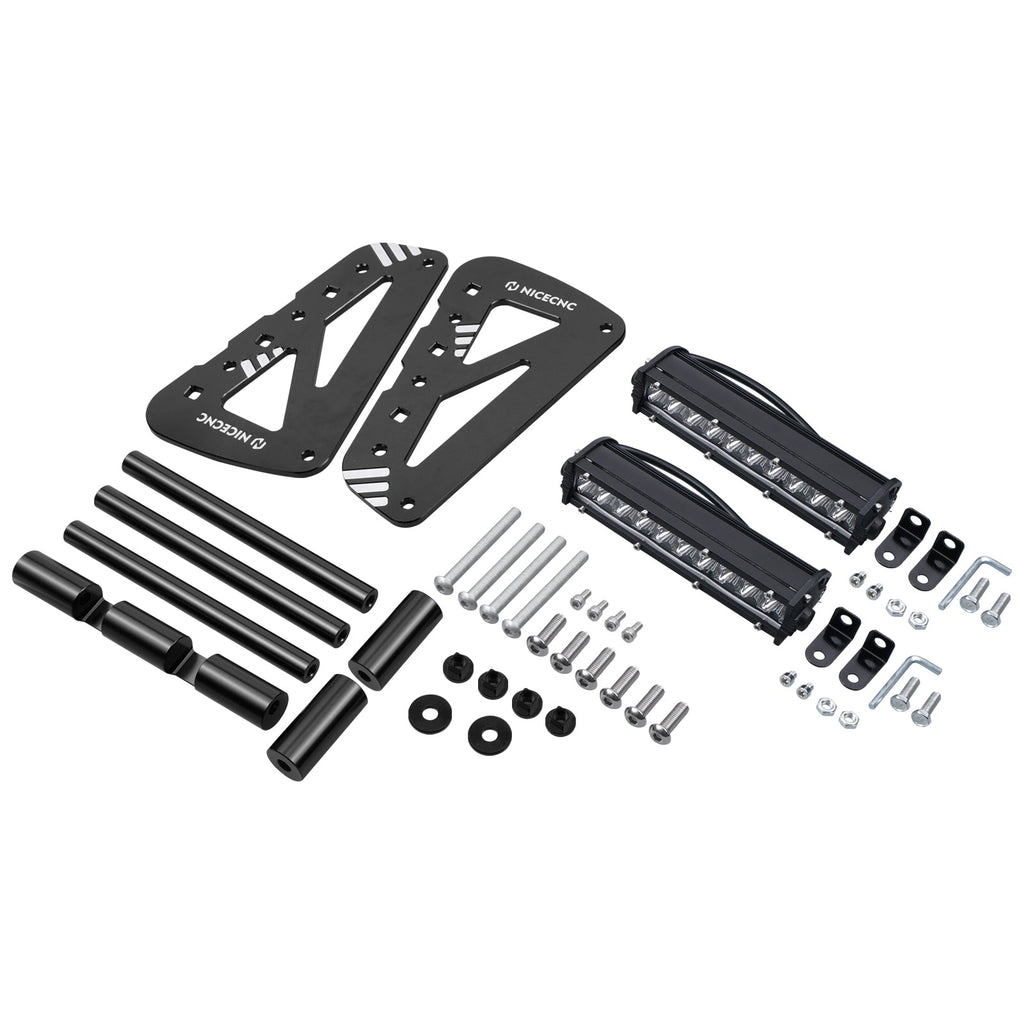 Front Bumper w/LED Dual Lights Bar Kit For Yamaha YFZ450R 2009-2024