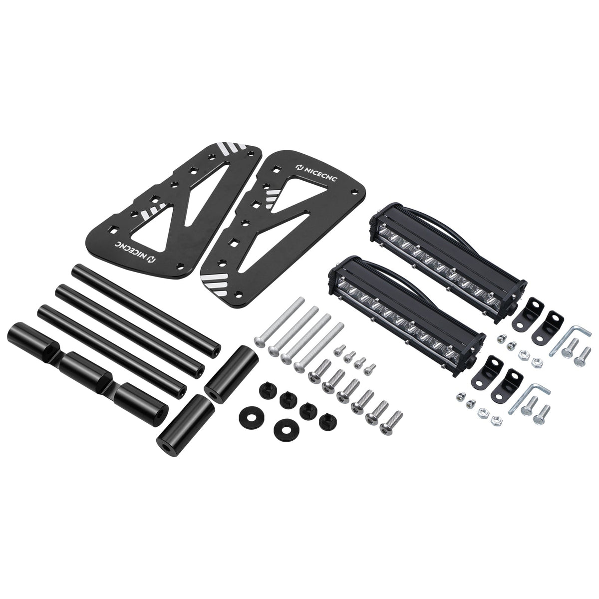 Front Bumper w/LED Dual Lights Bar Kit For Yamaha YFZ450R 2009-2024