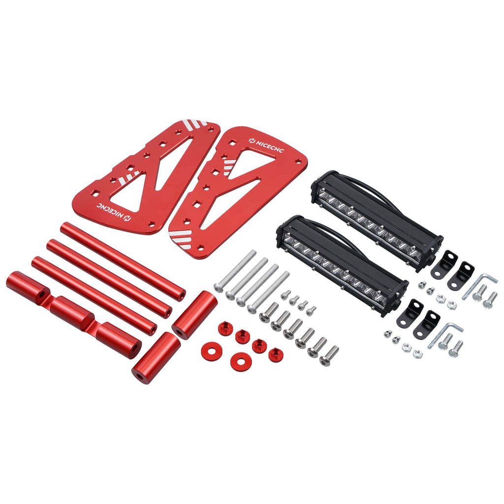 Front Bumper w/LED Dual Lights Bar Kit For Yamaha YFZ450R 2009-2024