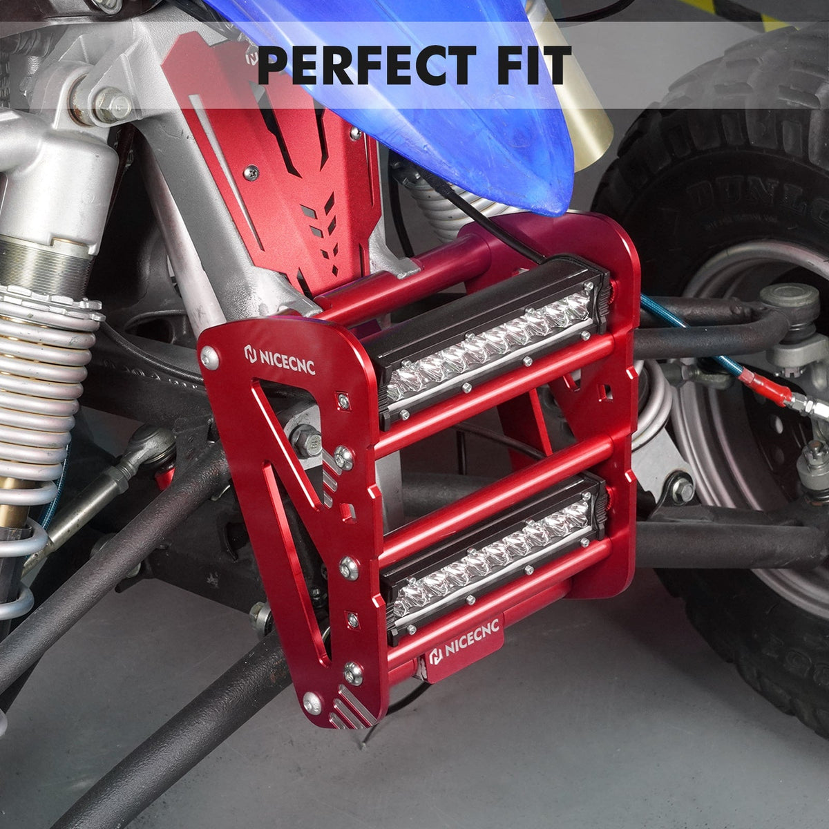 Front Bumper w/LED Dual Lights Bar Kit For Yamaha YFZ450R 2009-2024