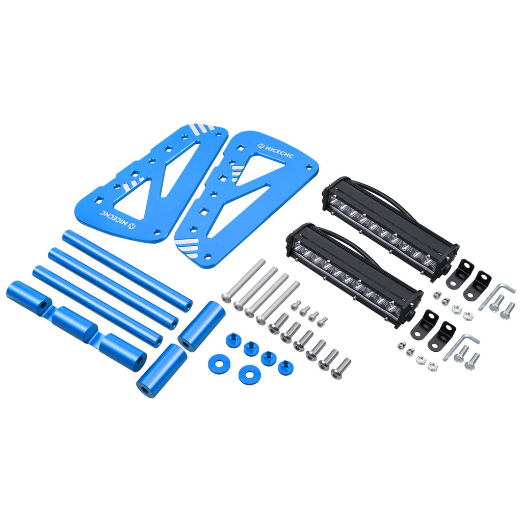 Front Bumper w/LED Dual Lights Bar Kit For Yamaha YFZ450R 2009-2024
