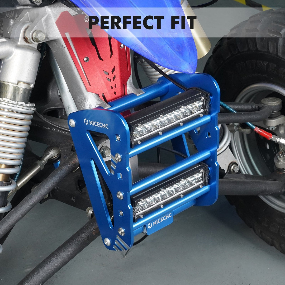 Front Bumper w/LED Dual Lights Bar Kit For Yamaha YFZ450R 2009-2024