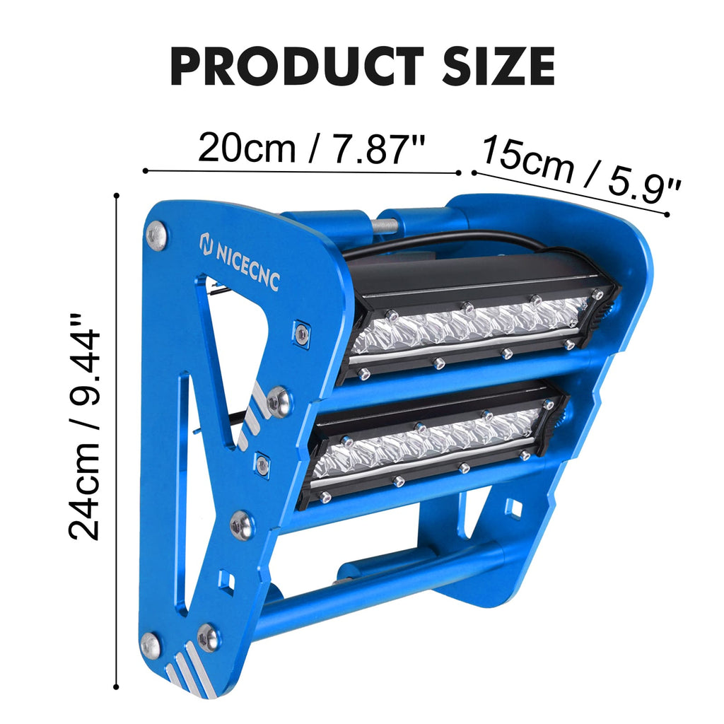 Front Bumper w/LED Dual Lights Bar Kit For Yamaha YFZ450R 2009-2024