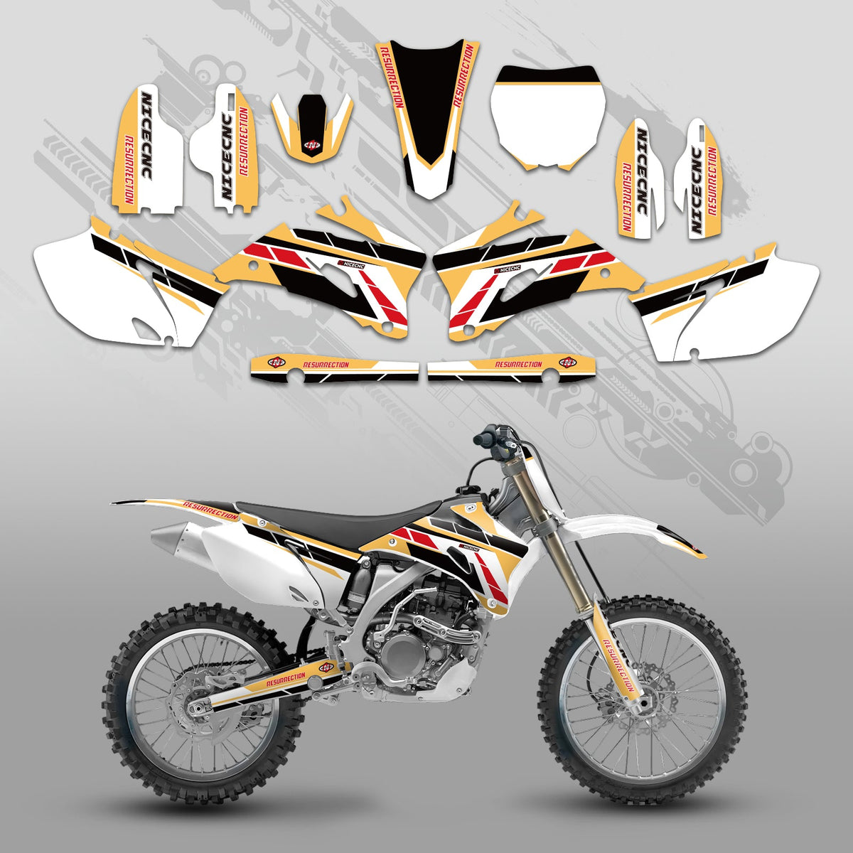 Motorcycle Full Graphics Decals Stickers Kit For YAMAHA YZ250F YZ450F 2006-2009